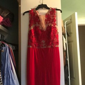 Red Lace Prom Dress